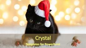  Presentation with christmas black - Cool new presentation with black cat in santa hat backdrop and a tawny brown colored foreground