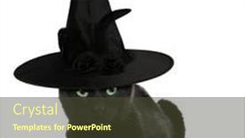 Presentation with spooky - Amazing presentation theme having black-cat-witch-scary backdrop and a tawny brown colored foreground