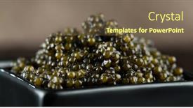  Presentation with high quality - Presentation design having black caviar in a bowl background and a violet colored foreground