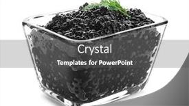  Presentation with caviar - Colorful presentation theme enhanced with black caviar in glass bowl on white background backdrop and a dark gray colored foreground