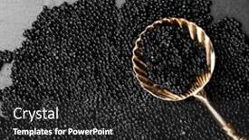  Presentation with luxury golden texture - Slides featuring black-caviar-in-golden-spoon and a dark gray colored foreground