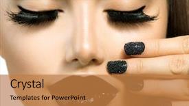  Presentation with black girl - Presentation theme with black caviar manicure long false background and a coral colored foreground