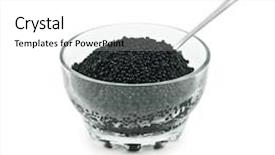  Presentation with caviar - Slides featuring black caviar on glass bowl isolated background and a white colored foreground