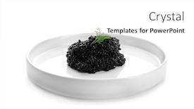  Presentation with caviar - Audience pleasing presentation consisting of black caviar on plate against white background backdrop and a white colored foreground