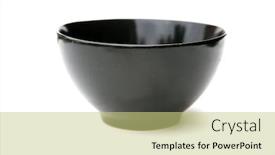  Presentation with black ceramic - Presentation consisting of black-ceramic-bowl-ceramic-black background and a yellow colored foreground