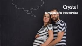  Presentation with husband and wife - PPT theme having portrait of husband and pregnant background and a  colored foreground