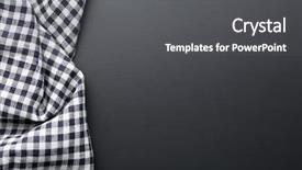 Presentation with table napkin - PPT theme featuring black checkered napkin on black background and a dark gray colored foreground