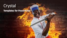  Presentation with cooking chef - Colorful PPT layouts enhanced with black-chef-creative-cooking-mixed backdrop and a wine colored foreground