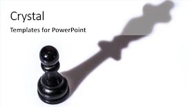  Presentation with queen chess - Presentation theme featuring black chess pawn with queen background and a white colored foreground