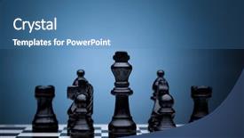  Presentation with chess pieces - Colorful slide deck enhanced with black chess pieces backdrop and a teal colored foreground