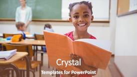  Presentation with school elementary - Presentation theme featuring black child - cute pupils smiling at camera background and a red colored foreground