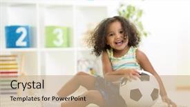  Presentation with black girl - Cool new slides with black child - kid girl playing toys backdrop and a coral colored foreground