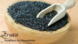  Presentation with china - Colorful PPT theme enhanced with black china rice in wood backdrop and a yellow colored foreground