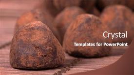  Presentation with cinnamon - Beautiful PPT layouts featuring black-chocolate-truffles-covered backdrop and a tawny brown colored foreground