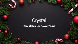  Presentation with candy canes - Presentation theme consisting of christmas balls and candy cane background and a dark gray colored foreground