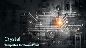  Presentation with motherboard - Amazing presentation theme having black-circuit-board-background backdrop and a wine colored foreground