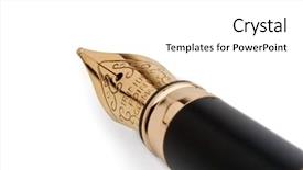  Presentation with fountain pen - Presentation theme with black classical fountain pen background and a  colored foreground