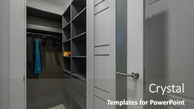  Presentation with closet - Slide set consisting of black-closet-almost-empty-shelves background and a  colored foreground