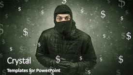  Presentation with black hand - Cool new slide deck with black clothes and toll backdrop and a tawny brown colored foreground