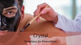  Presentation with coal - PPT theme having black coal - handsome man in spa massage background and a red colored foreground