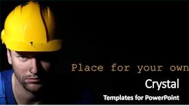  Presentation with dark - PPT theme consisting of black coal - portrait of young worker background and a black colored foreground