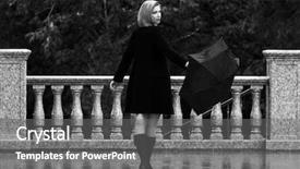  Presentation with black woman - PPT layouts consisting of black coat and leather boots background and a gray colored foreground