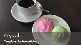  Presentation with chinese - Colorful slide deck enhanced with black coffee and chinese dumplings backdrop and a  colored foreground