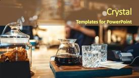  Presentation with glass of water - Presentation consisting of black coffee and filtered water background and a coral colored foreground