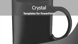  Presentation with coffee cup - PPT theme featuring detail the traffic light in front of the railway turnouts on tracks background and a gray colored foreground