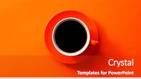  Presentation with coffee cup - PPT layouts enhanced with black coffee placed on orange background and a crimson colored foreground