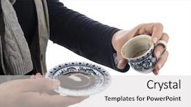  Presentation with cup coffee - PPT layouts featuring black coffee with coffee sediment background and a light gray colored foreground