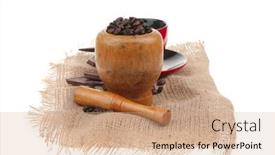  Presentation with coffee chocolate - Amazing PPT layouts having black-coffee-with-dark-chocolate backdrop and a coral colored foreground