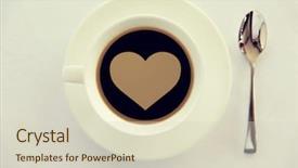  Presentation with valentines day - PPT layouts enhanced with black coffee with heart shape background and a soft green colored foreground