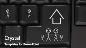  Presentation with black family - Presentation theme having black computer keyboard with smile background and a dark gray colored foreground