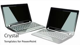  Presentation with black children computer - Beautiful slide set featuring black computers isolated on white backdrop and a white colored foreground