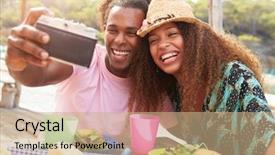  Presentation with catholic couple silhouette of young - Beautiful PPT theme featuring black cool - young couple taking selfie backdrop and a coral colored foreground