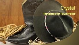  Presentation with cowboy hat - Slides enhanced with black cowboy hat and boots background and a tawny brown colored foreground