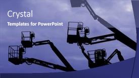  Presentation with sky blue - Presentation theme having black-crane-against-a-blue background and a  colored foreground