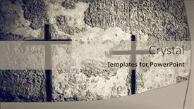  Presentation with black cross - Presentation theme consisting of black-cross-on-wall-religion background and a mint green colored foreground