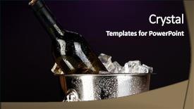  Presentation with ice - Slides with black cubes - bottle of wine in ice background and a black colored foreground