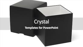  Presentation with gift - PPT theme featuring black cubes - open gift box on white background and a dark gray colored foreground