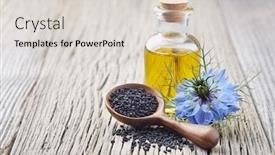  Presentation with cumin - PPT theme with black-cumin-oil-with-flower background and a lemonade colored foreground