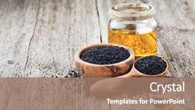  Presentation with cumin - PPT layouts having black cumin oil with seeds background and a coral colored foreground