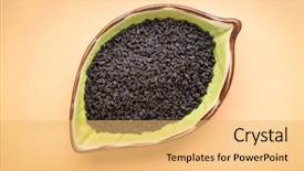  Presentation with nigella sativa seed - Colorful presentation theme enhanced with black cumin seeds nigella sativa backdrop and a yellow colored foreground