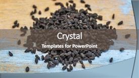  Presentation with nigella sativa seed - Slide deck having black cumin seeds nigella sativa background and a tawny brown colored foreground