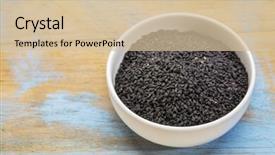  Presentation with nigella sativa seed - Beautiful slide set featuring black cumin seeds nigella sativa backdrop and a soft green colored foreground