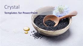  Presentation with cumin - Presentation with black-cumin-seeds-with-nigella background and a sky blue colored foreground