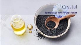 Presentation with cumin - Presentation design with black-cumin-seeds-with-nigella background and a lemonade colored foreground