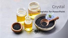  Presentation with cumin - PPT theme having black-cumin-seeds-with-nigella background and a light gray colored foreground