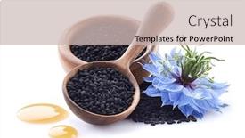  Presentation with cumin - Theme having black-cumin-seeds-with-oil background and a soft green colored foreground